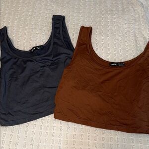 SHEIN Women's Crop Tops - Black and Brown